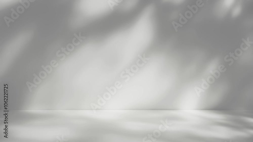 Abstract silhouette tree branchs on white wall in the evening sunlight background, beautiful natural sun rays leaves shade waving in morning wind, blur bokeh plant shadow light in sunset spring nature