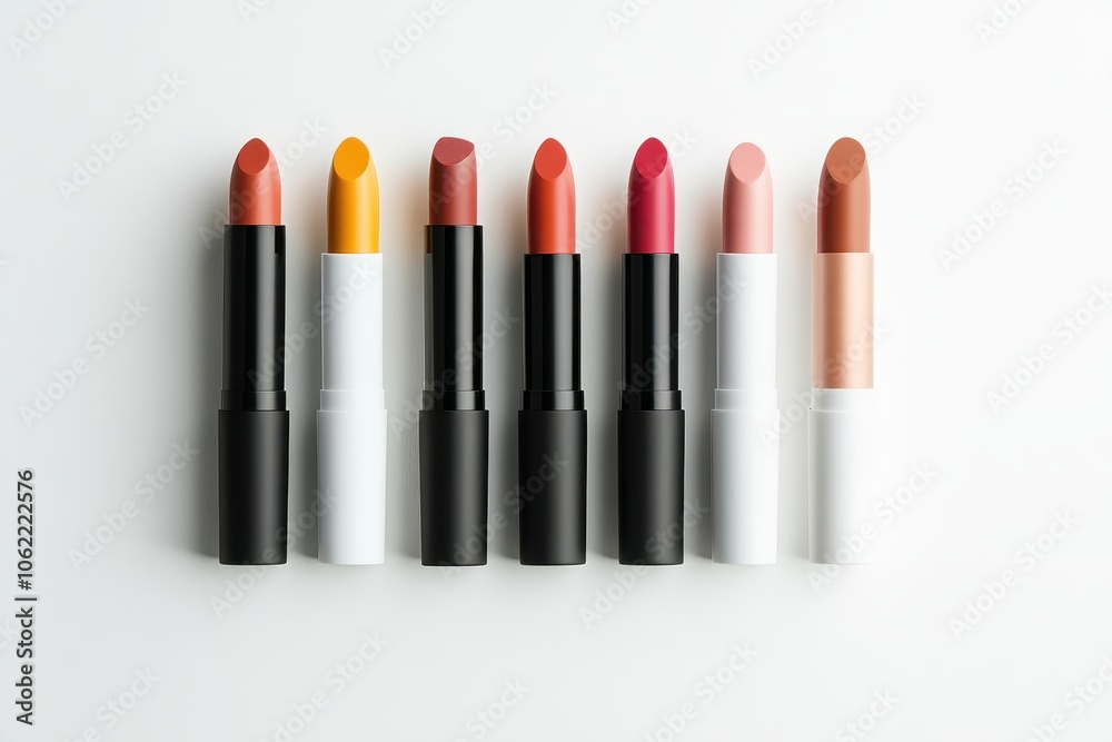 Obraz premium Colorful Lipstick Collection on Clean Background