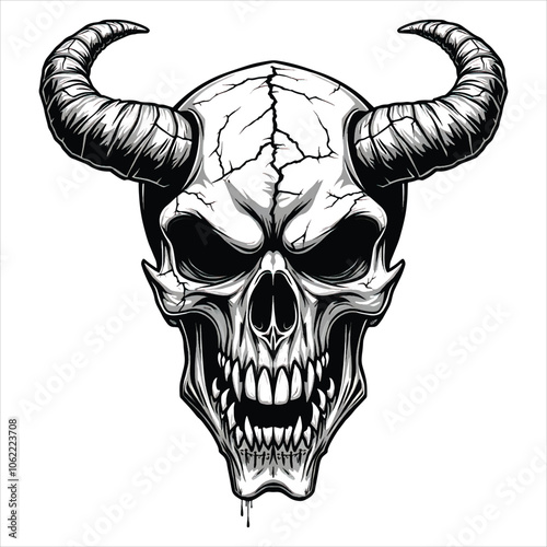 Human concept evil style skull illustration vector