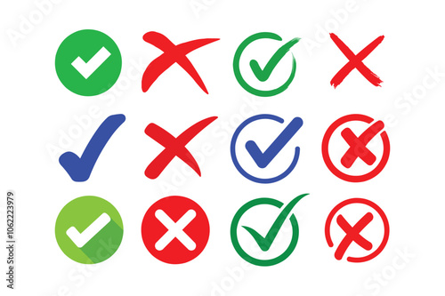 Set of true and false icons collection illustration vector