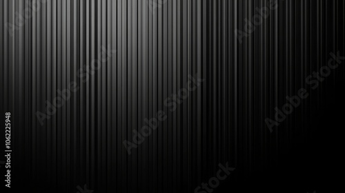 Fototapeta Naklejka Na Ścianę i Meble -  Ribbed glass background in black and white gradient with a refraction effect rendered corrugated wall with reflective overlay