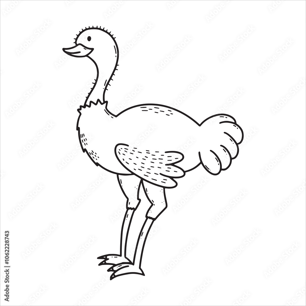 Ostrich sketch art icon vector illustration Ostrich sketch art icon vector illustration