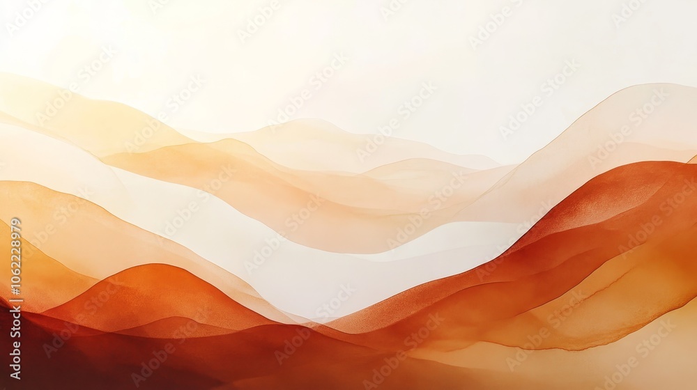 A soft, gentle abstract background featuring flowing layers of warm orange and beige hues with smooth gradients and ample copy space A soft, gentle abstract background featuring flowing layers of warm orange and beige hues with smooth gradients and ample copy space