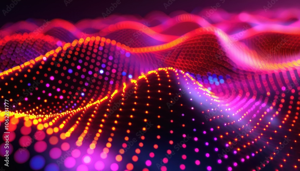 Abstract Wavy Pattern with Red, Orange, and Pink Lights Abstract Wavy Pattern with Red, Orange, and Pink Lights