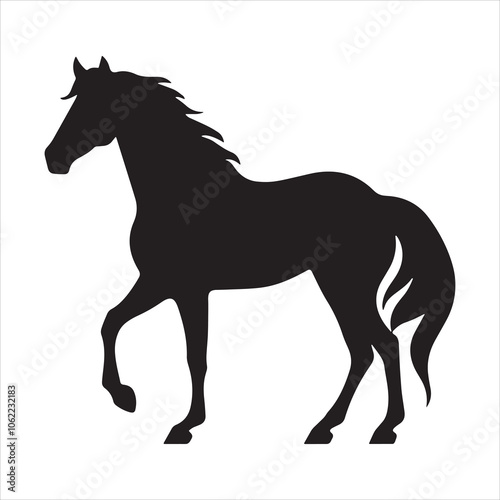 Horse full black silhouette illustration vector