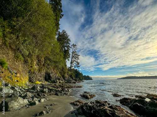 Remote rocky beach, Vancouver Island, Vancouver, British Columbia, Canada