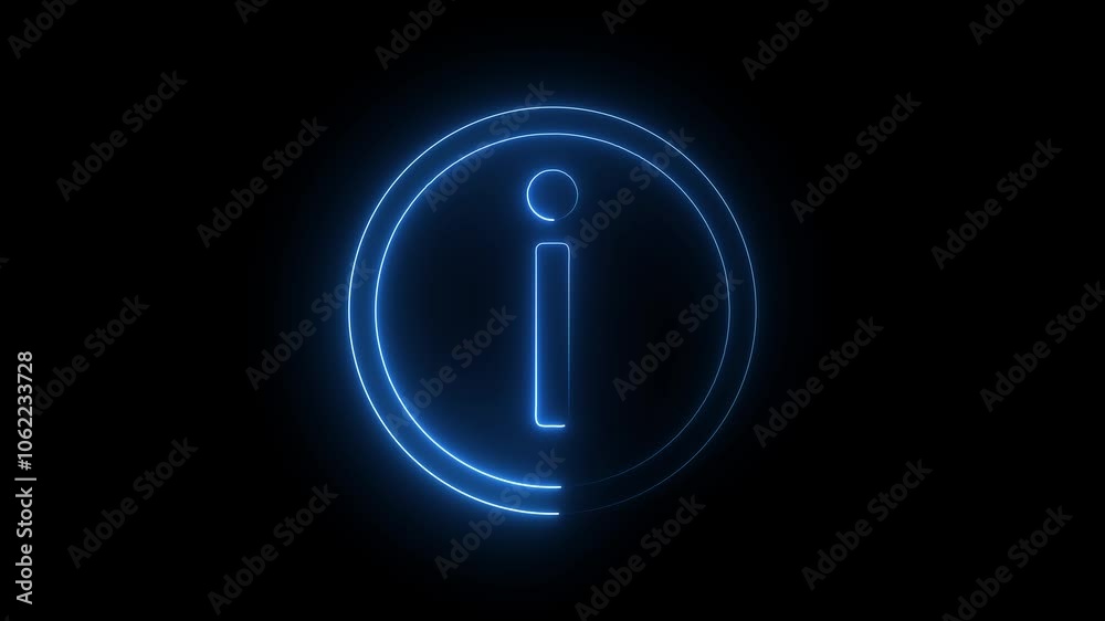 Neon glowing white help desk icon animation on black background. Glowing neon Help desk icon. Glowing neon information sign animation icon . Neon glowing white help desk icon animation on black background. Glowing neon Help desk icon. Glowing neon information sign animation icon .