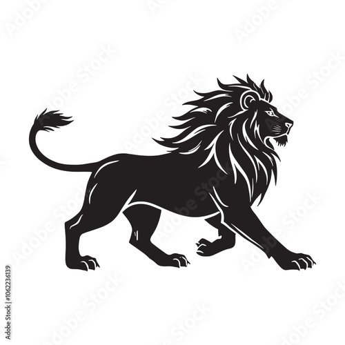 Wallpaper Mural Lion walking silhouette design illustration vector Torontodigital.ca