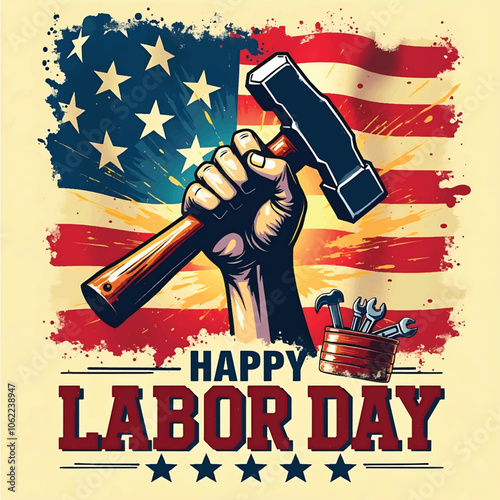 Happy labor day background illustration vector