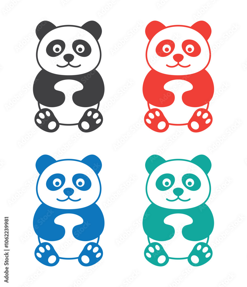 Panda bear bamboo icon Panda bear bamboo icon
