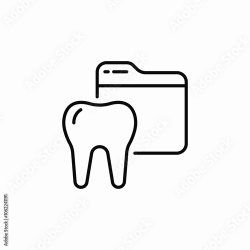 dental documents folder icon sign vector