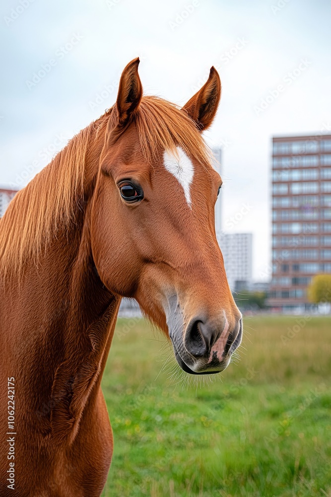 An afternoon portrait of a horse in a paddock An afternoon portrait of a horse in a paddock