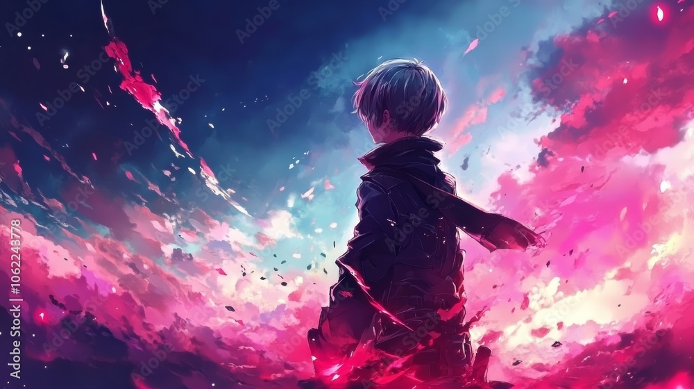 Anime wallpaper, red and purpe brush smoke Anime wallpaper, red and purpe brush smoke
