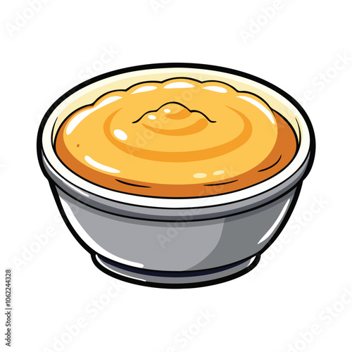 Creme brulee cheesecake vector illustration.