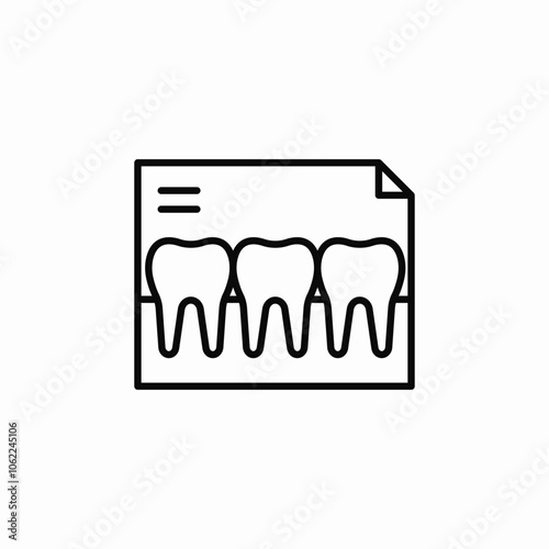 teeth dental documents icon sign vector