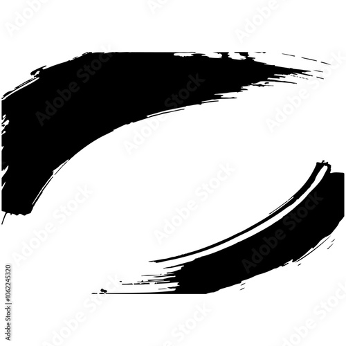和風素材　筆で描かれた線のイラストセット　ベクター