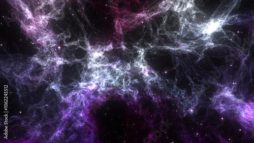 Abstract Space Nebula With Stars Background.