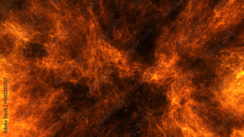 Fototapeta premium Fire waves Raging Background with Sparkles and Waves