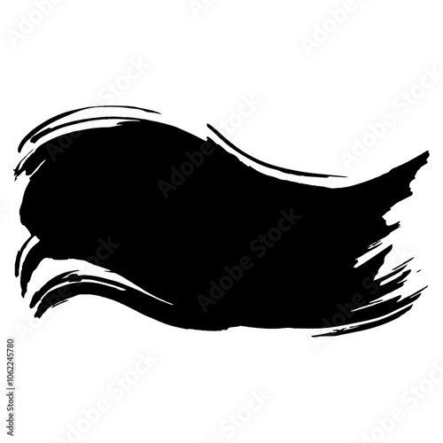 和風素材　筆で描かれた線のイラストセット　ベクター