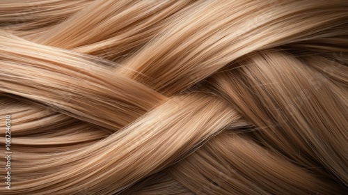 A woman's long, blonde hair with a braid in the middle photo