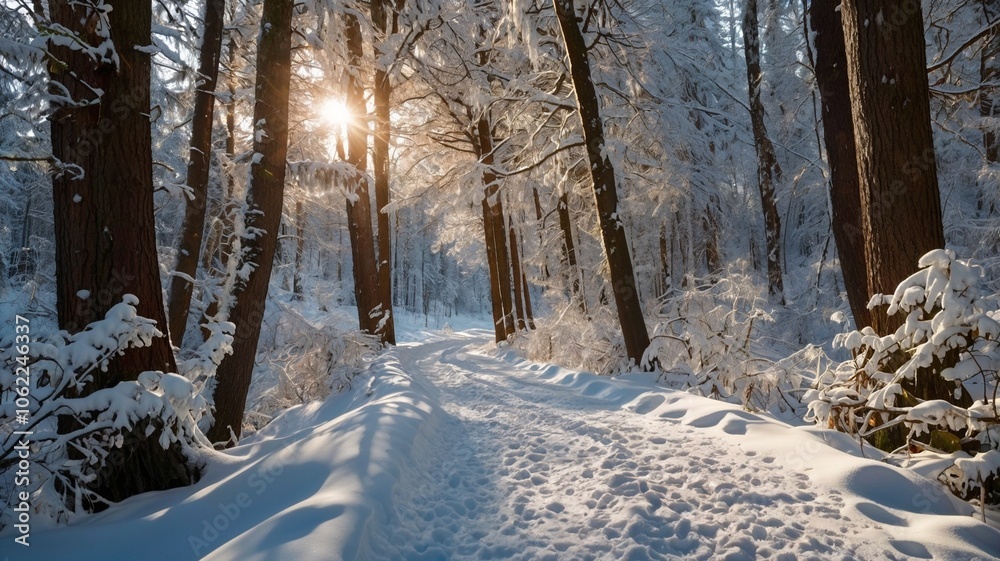 Obraz premium winter forest in the snow