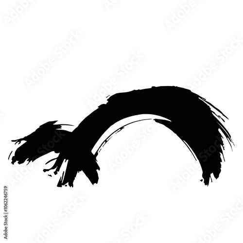 和風素材　筆で描かれた線のイラストセット　ベクター