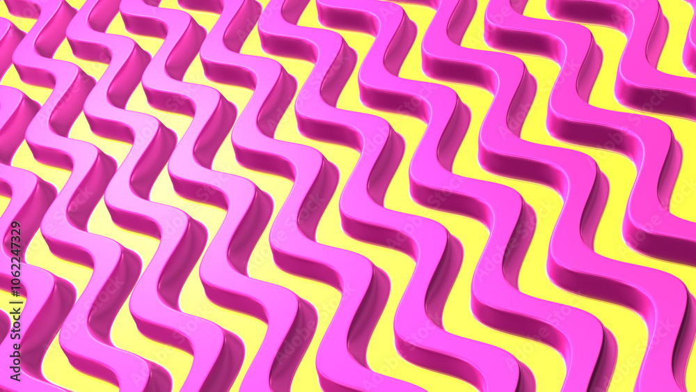 Abstract Pink and Yellow Candy Stripes Waves Background. Abstract Pink and Yellow Candy Stripes Waves Background.