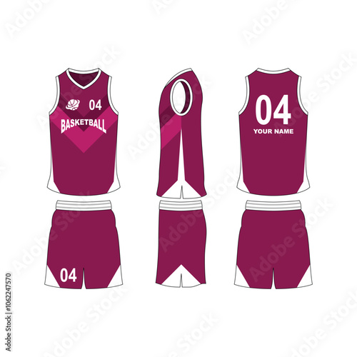 Basketball jersey set template collection.