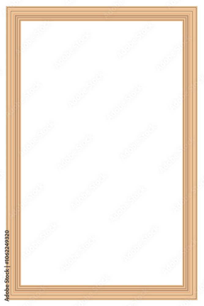Vertical frame for photo and design with aspect ratio 2 to 3 on a white background.