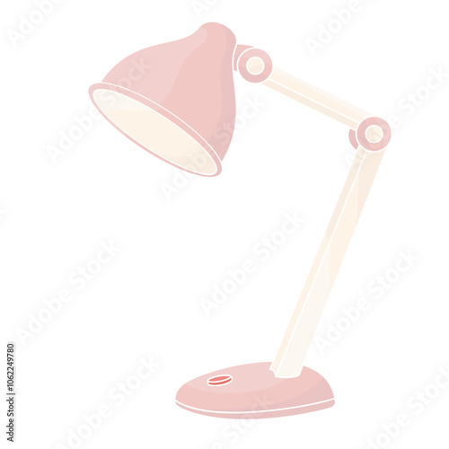 pink modern table lamp on white background