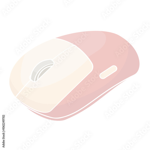 pink computer mouse on white background