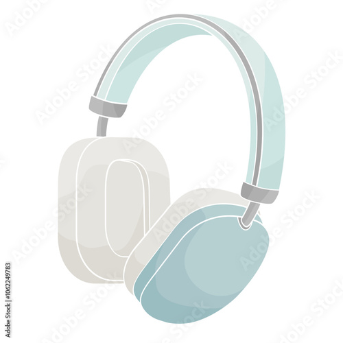 headphones on white background color vector illustration