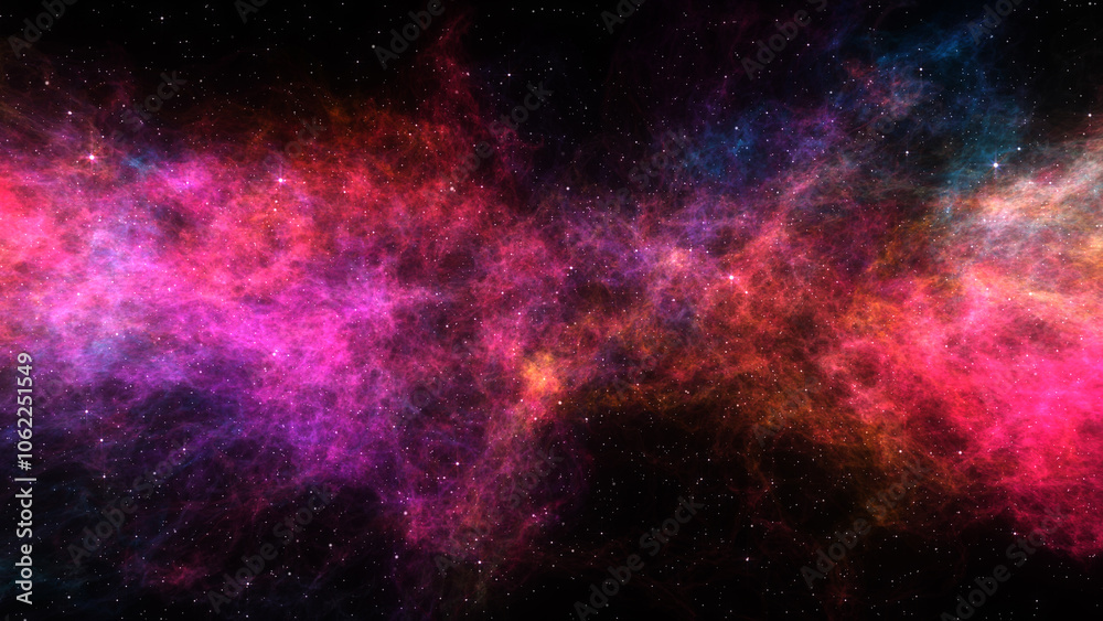 Abstract Colorful Space Nebula With Stars Background. Abstract Colorful Space Nebula With Stars Background.