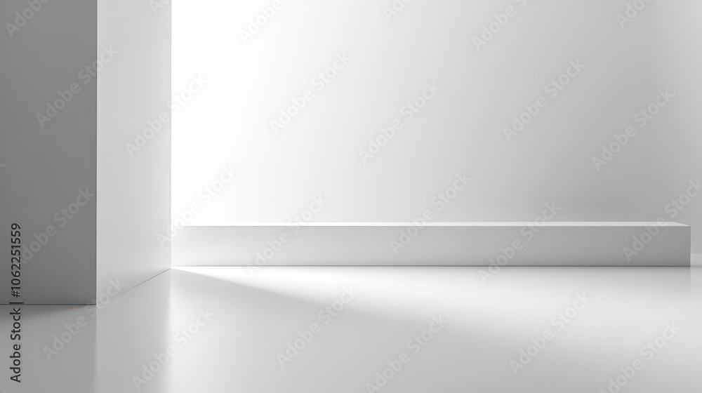 custom made wallpaper toronto digitalBlank white banner in a quiet, minimalistic gallery, providing space for exhibit information or artist names in a modern, stylish setting.