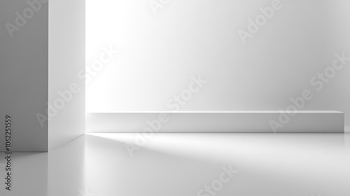 Wallpaper Mural Blank white banner in a quiet, minimalistic gallery, providing space for exhibit information or artist names in a modern, stylish setting. Torontodigital.ca