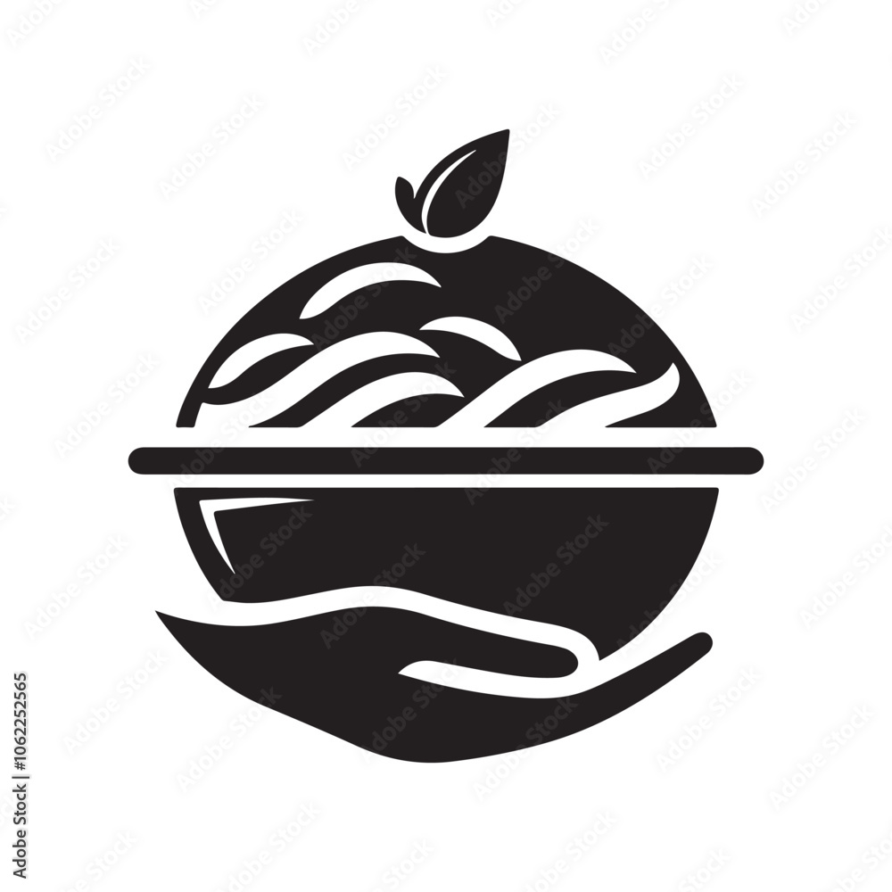 Covered Plate of Food Silhouette Vector | Elegant Dining Icons for Menus Covered Plate of Food Silhouette Vector | Elegant Dining Icons for Menus