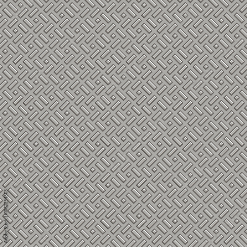 Bumped metal, seamless background. Seamless Hi-res (8000x8000) texture of metal wall or floor. Iron diamond plate industry realistic seamless pattern.