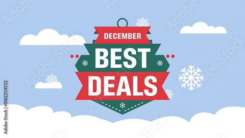 Wallpaper Mural December Best Deals Tag with Snowflakes and Clouds Torontodigital.ca