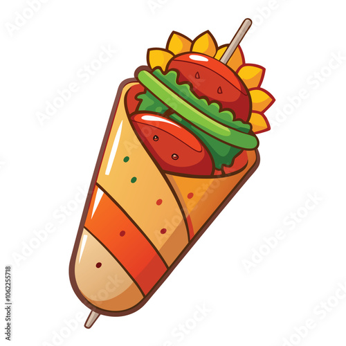 Kebab vector illustration Isolated white background.