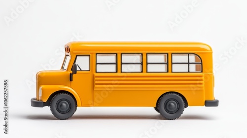 A classic yellow school bus, iconic symbol of education, transportation, and childhood memories, viewed from the side against a clean white background.