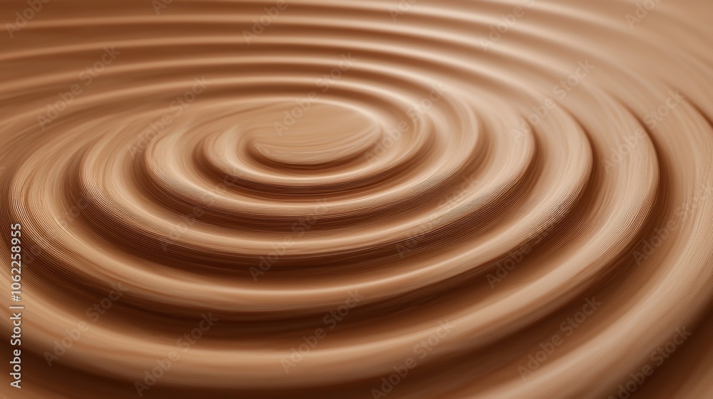 A swirl of brown chocolate with a wooden texture A swirl of brown chocolate with a wooden texture