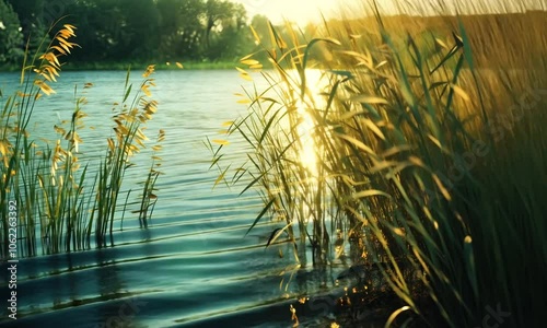 Golden Sunset Over a River