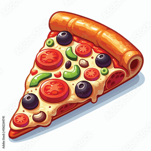 fast pizza slice doodle hand drawn illustration