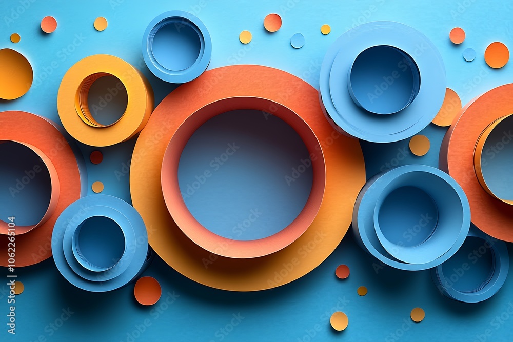 Abstract background with colorful paper circles