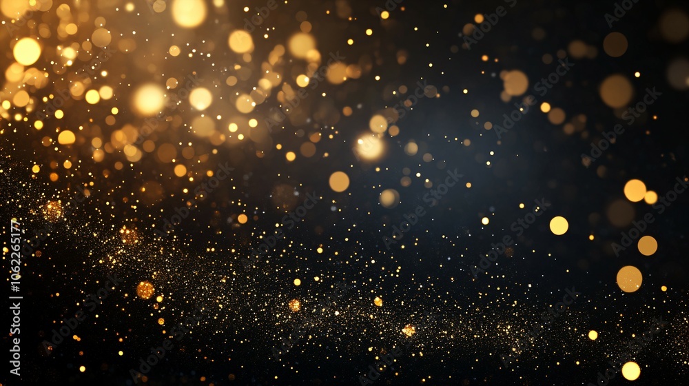 Obraz premium Background of bokeh light and abstract gold glitter