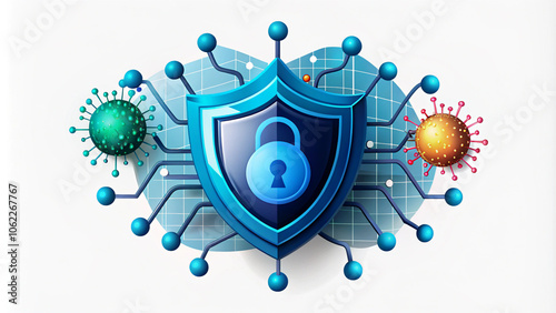 Silhouette of Cybersecurity Lock, Vector Illustration, Secure Lock Icon, Cybersecurity Protection Design
