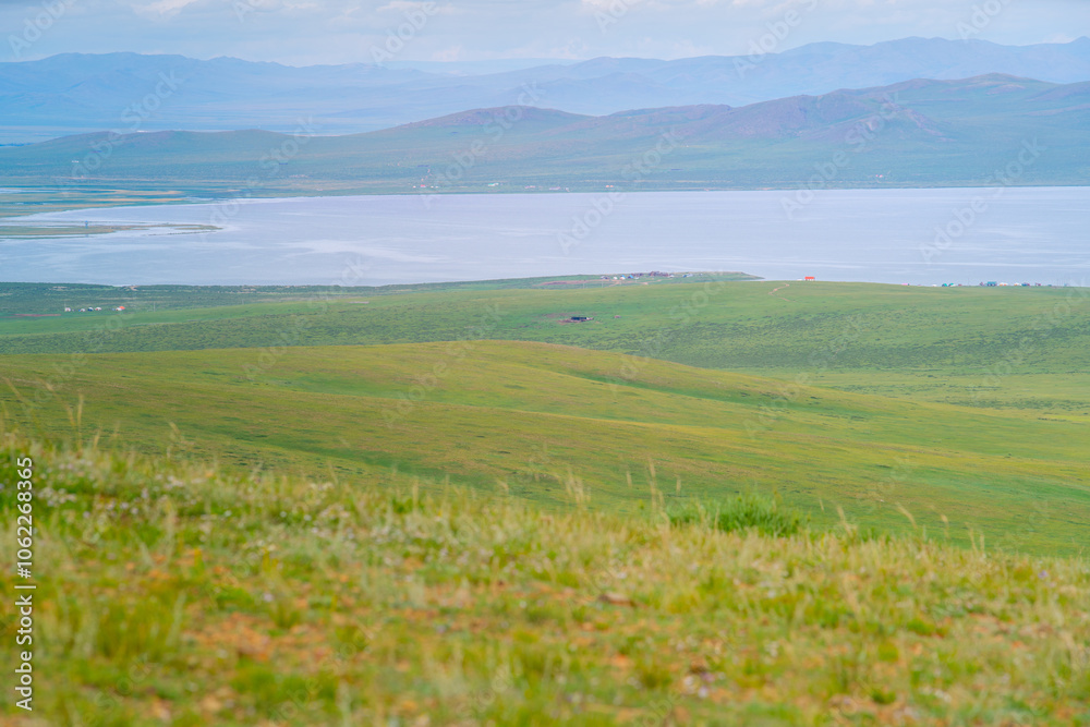 Ogii Lake, a freshwater lake in eastern Arkhangai, in central Mongolia, well known for its fish and for birdlife, Mongolia Ogii Lake, a freshwater lake in eastern Arkhangai, in central Mongolia, well known for its fish and for birdlife, Mongolia