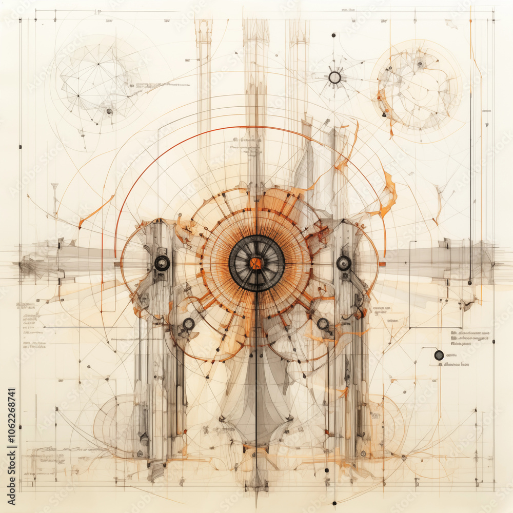 Fototapeta premium Abstract architectural sketch
