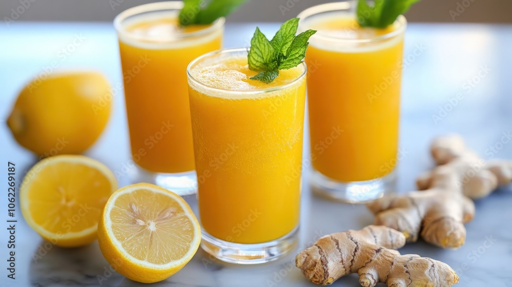 A zesty cold-pressed lemonade with ginger and turmeric, providing a refreshing and immune-boosting drink, perfect for those looking for an anti-inflammatory boost with natural flavors A zesty cold-pressed lemonade with ginger and turmeric, providing a refreshing and immune-boosting drink, perfect for those looking for an anti-inflammatory boost with natural flavors