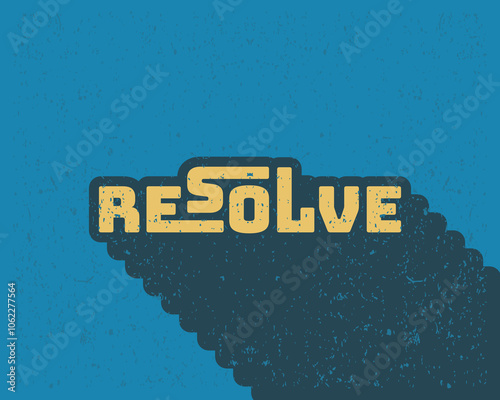 Long shadow text effect resolve typography design for in blue color retro style. Lettering vector illustration. Suitable for wall art decoration